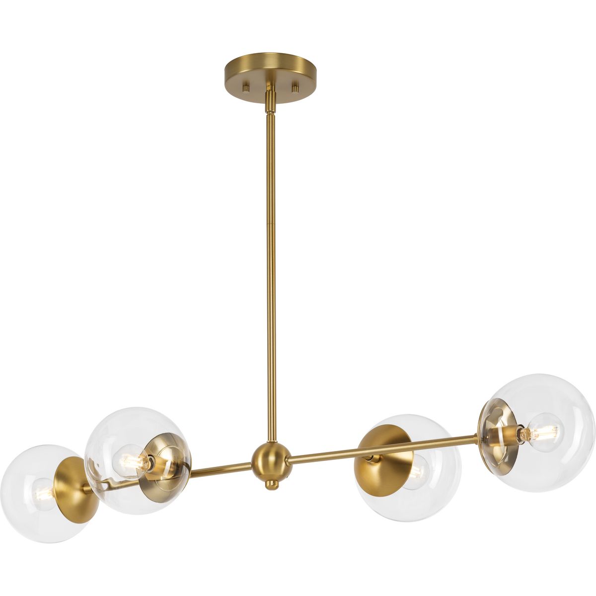 PROGRESS LIGHTING P400326-109 Brushed Bronze Atwell Collection Four-Light Brushed Bronze Mid-Century Modern Island Light