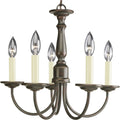 PROGRESS LIGHTING P4009-20 Antique Bronze Five-Light Antique Bronze Ivory Candles Traditional Chandelier Light