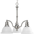 PROGRESS LIGHTING P4280-09 Brushed Nickel Madison Collection Three-Light Brushed Nickel Etched Glass Traditional Chandelier Light