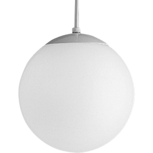 PROGRESS LIGHTING P4402-29 White Opal Globes Collection One-Light White Glass Modern Pendant Light