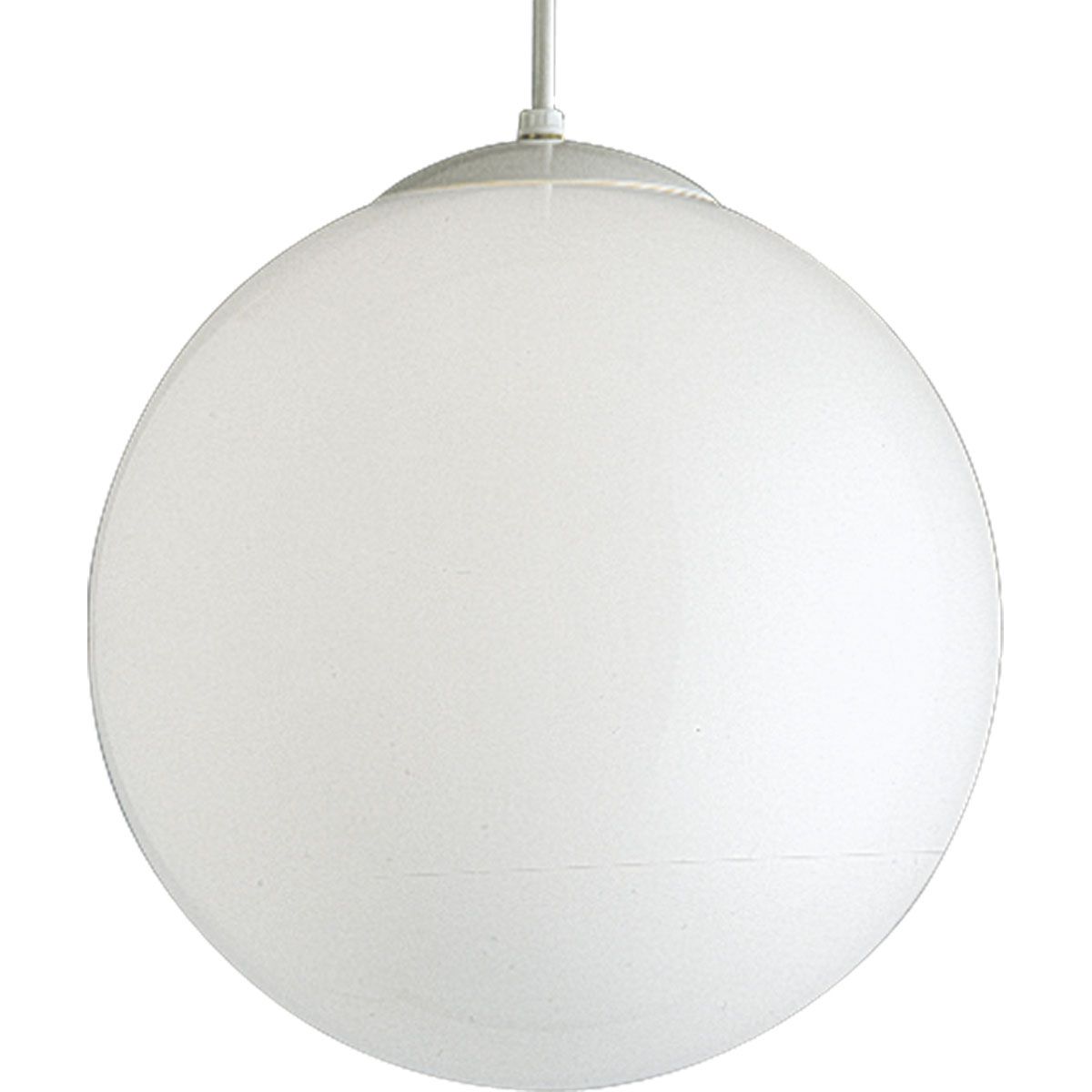 PROGRESS LIGHTING P4406-29 White Opal Globes Collection One-Light White Glass Modern Pendant Light