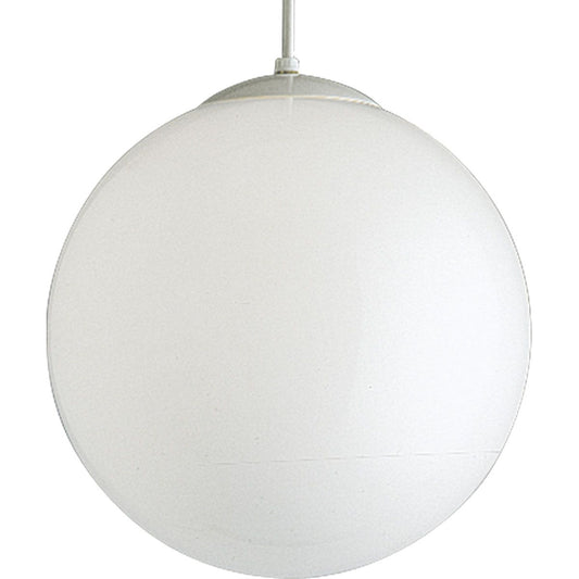 PROGRESS LIGHTING P4406-29 White Opal Globes Collection One-Light White Glass Modern Pendant Light