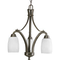 PROGRESS LIGHTING P4434-20 Antique Bronze Wisten Collection Three-Light Antique Bronze Etched Glass Modern Chandelier Light