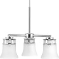 PROGRESS LIGHTING P4612-15 Polished Chrome Cascadia Collection Three-Light Polished Chrome Etched Glass Coastal Chandelier Light