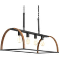 PROGRESS LIGHTING P4720-71 Gilded Iron Trestle Collection Four-Light Gilded Iron Farmhouse Chandelier Light
