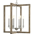 PROGRESS LIGHTING P4761-141 Galvanized Finish Turnbury Collection Six-Light Galvanized Finish Coastal Chandelier Light