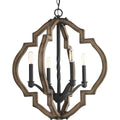 PROGRESS LIGHTING P4766-71 Gilded Iron Spicewood Collection Four-Light Gilded Iron Farmhouse Chandelier Light