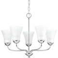 PROGRESS LIGHTING P4770-15 Polished Chrome Classic Collection Five-Light Polished Chrome Etched Glass Traditional Chandelier Light