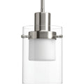 PROGRESS LIGHTING P500000-009-30 Brushed Nickel Moderna LED Collection Brushed Nickel Clear Glass Mid-Century Modern Pendant Light