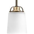 PROGRESS LIGHTING P500006-020 Antique Bronze West Village Collection One-Light Antique Bronze Etched Double Prismatic Glass Farmhouse Pendant Light