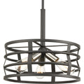 PROGRESS LIGHTING P500011-143 Graphite Remix Collection Three-Light Graphite Global Pendant Light
