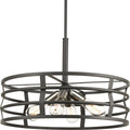 PROGRESS LIGHTING P500012-143 Graphite Remix Collection Four-Light Graphite Global Pendant Light