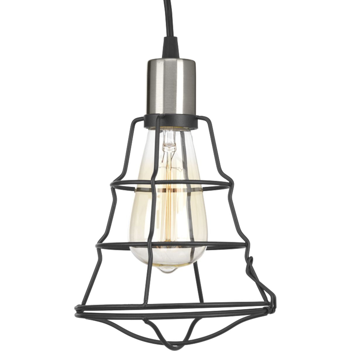 PROGRESS LIGHTING P500021-143 Graphite Gauge Collection One-Light Graphite Farmhouse Pendant Light