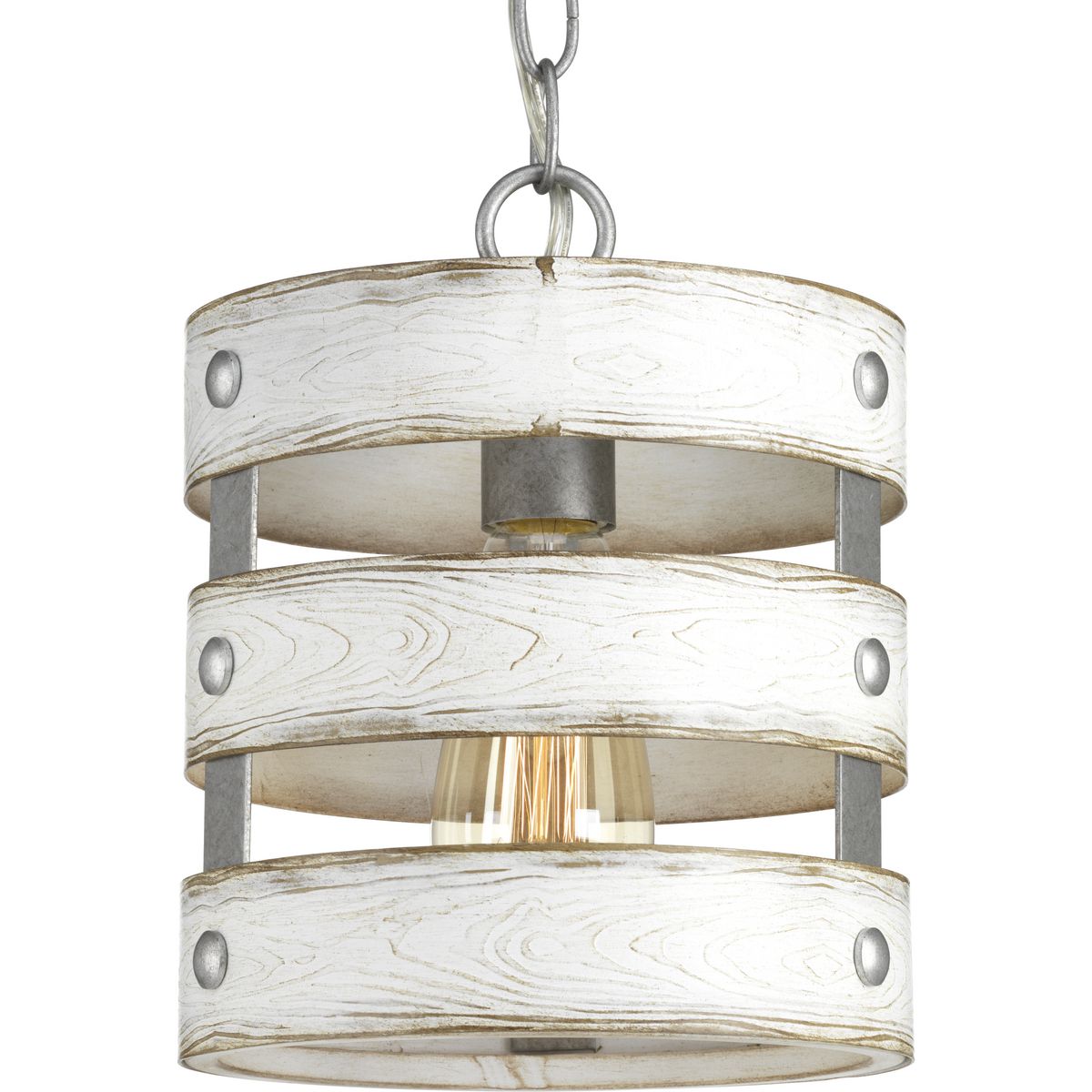 PROGRESS LIGHTING P500022-141 Galvanized Finish Gulliver Collection One-Light Galvanized Finish Coastal Pendant Light