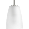 PROGRESS LIGHTING P500029-009 Brushed Nickel Leap Collection One-Light Brushed Nickel Etched Glass Modern Pendant Light