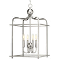 PROGRESS LIGHTING P500036-009 Brushed Nickel Assembly Hall Collection Four-Light Brushed Nickel Coastal Pendant Light