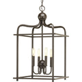 PROGRESS LIGHTING P500036-020 Antique Bronze Assembly Hall Collection Four-Light Antique Bronze Coastal Pendant Light