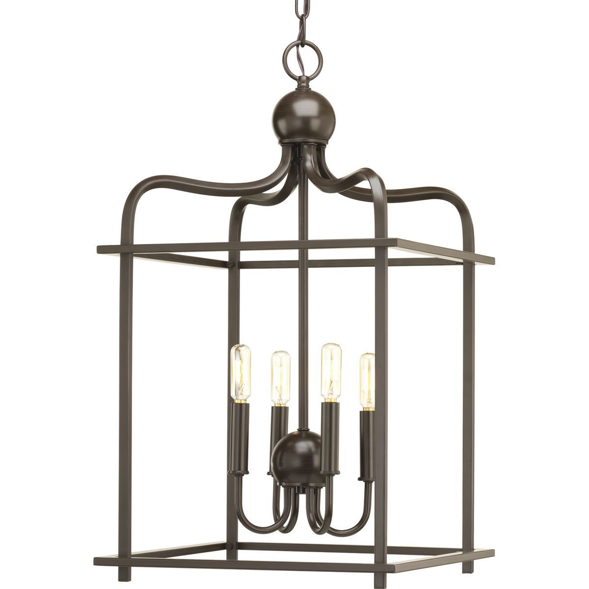 PROGRESS LIGHTING P500036-020 Antique Bronze Assembly Hall Collection Four-Light Antique Bronze Coastal Pendant Light