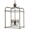 PROGRESS LIGHTING P500037-020 Antique Bronze Assembly Hall Collection Six-Light Antique Bronze Coastal Pendant Light