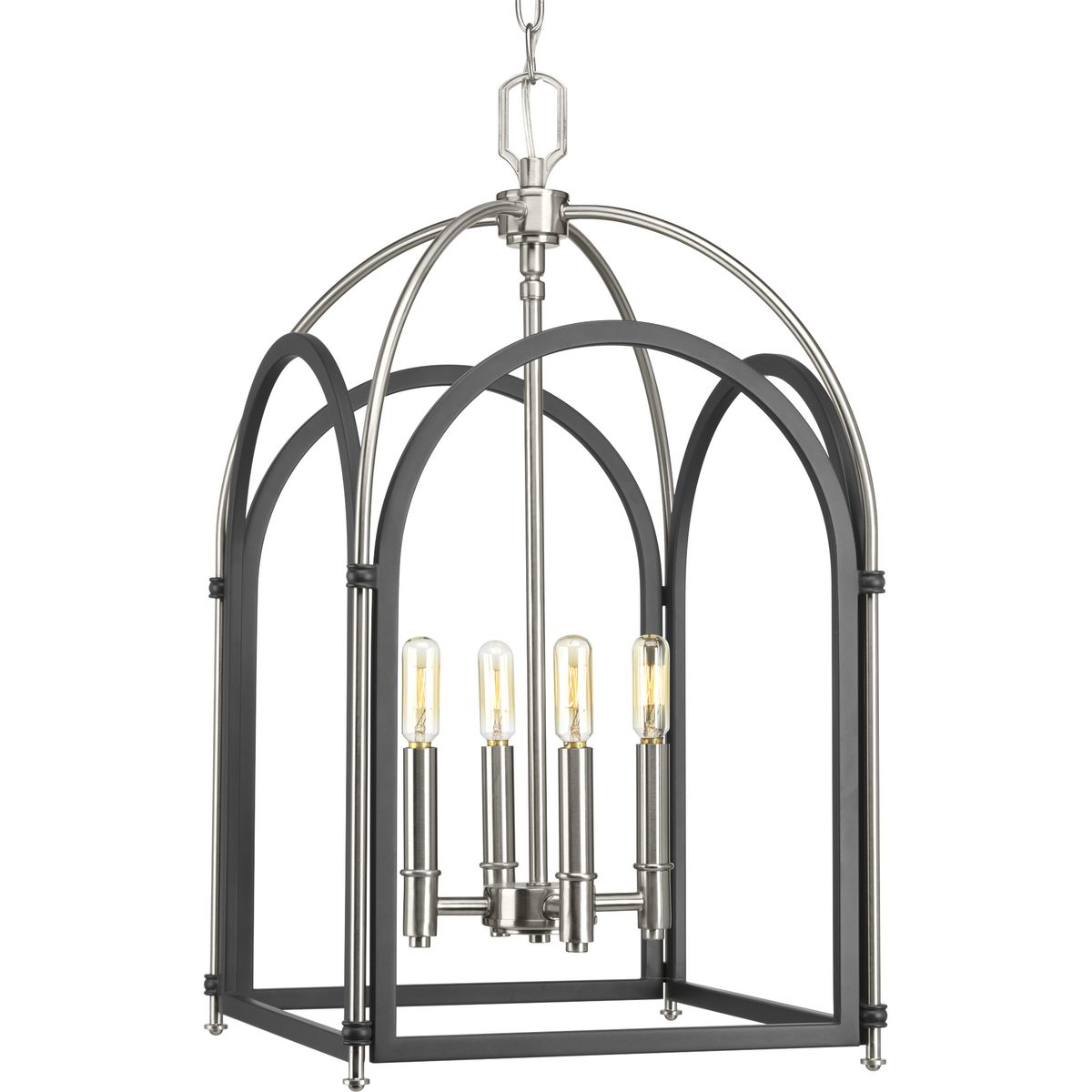 PROGRESS LIGHTING P500039-143 Graphite Westfall Collection Four-light Medium Foyer Pendant