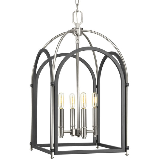 PROGRESS LIGHTING P500039-143 Graphite Westfall Collection Four-light Medium Foyer Pendant