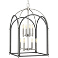 PROGRESS LIGHTING P500040-143 Graphite Westfall Collection Eight-light Largel Foyer Pendant