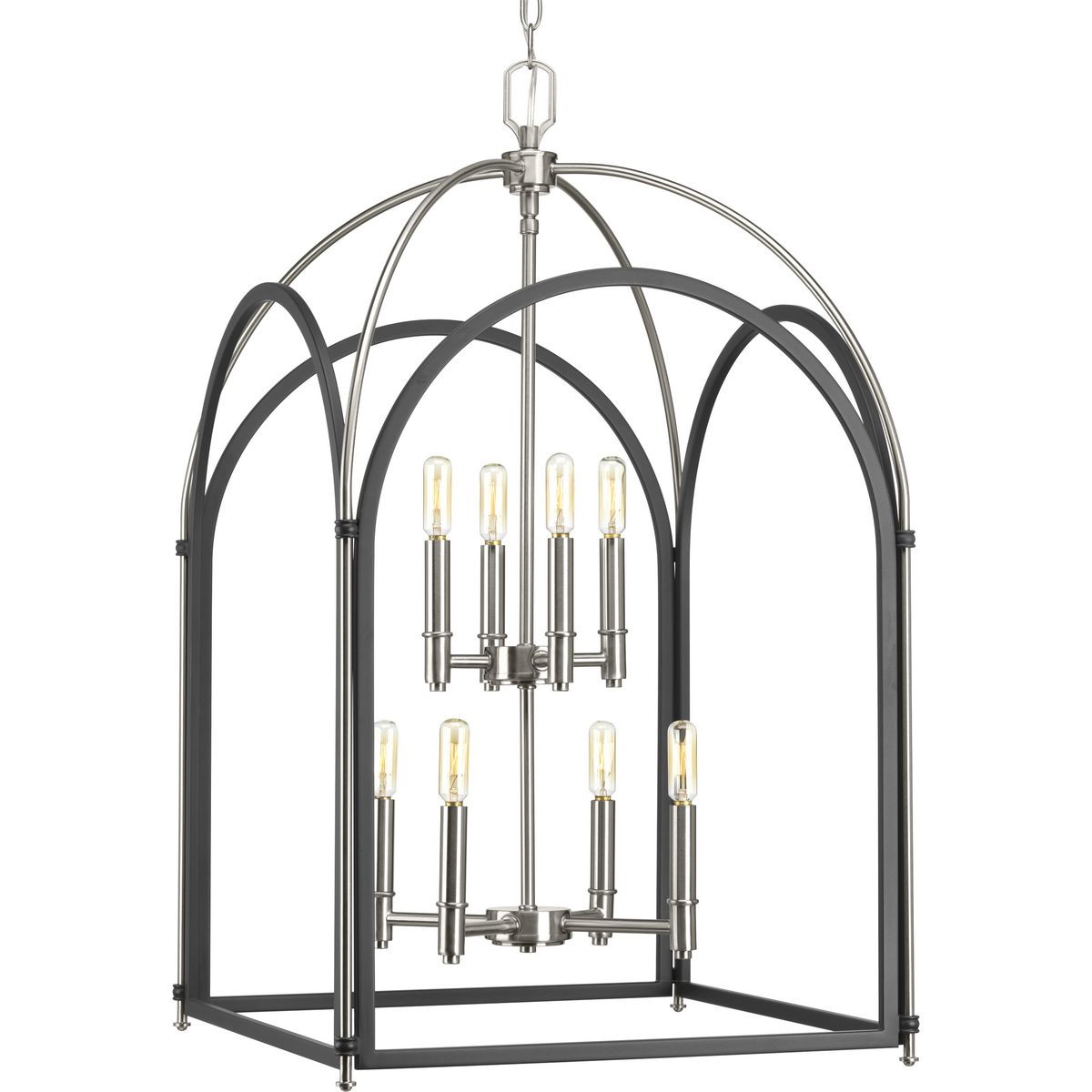 PROGRESS LIGHTING P500040-143 Graphite Westfall Collection Eight-light Largel Foyer Pendant