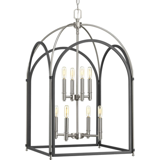 PROGRESS LIGHTING P500040-143 Graphite Westfall Collection Eight-light Largel Foyer Pendant