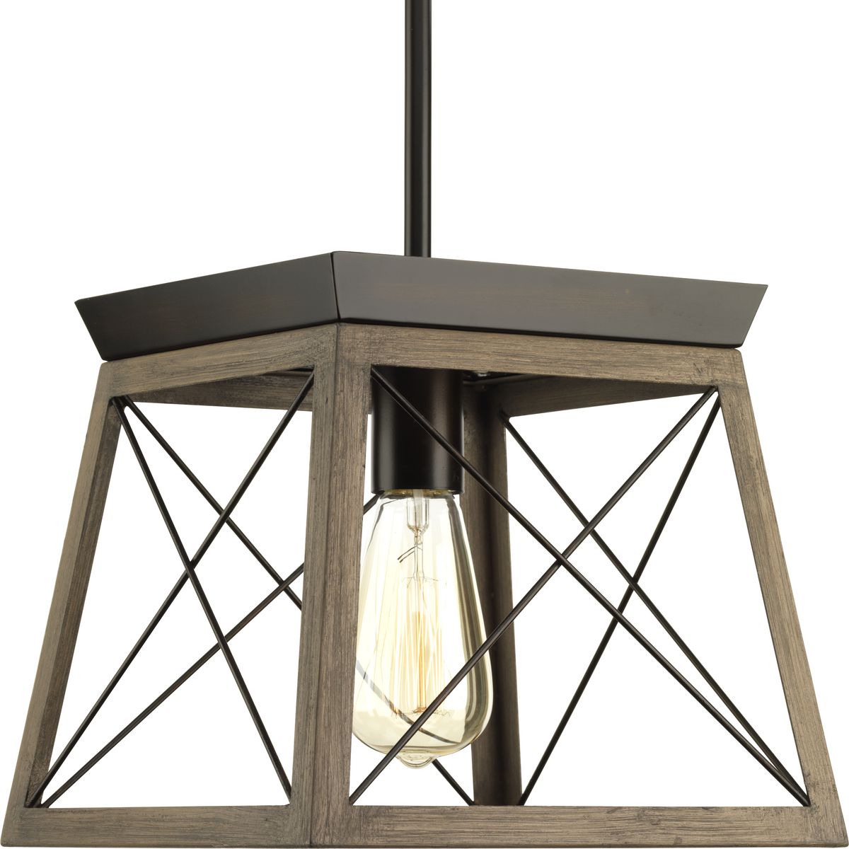 PROGRESS LIGHTING P500041-020 Antique Bronze Briarwood Collection One-Light Antique Bronze Coastal Mini-Pendant Light