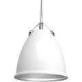 PROGRESS LIGHTING P500051-030 White Tre Collection One-Light White White Metal Shade Coastal Pendant Light