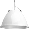 PROGRESS LIGHTING P500052-030 White Tre Collection One-Light White White Metal Shade Coastal Pendant Light