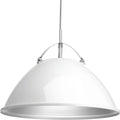 PROGRESS LIGHTING P500053-030 White Tre Collection One-Light White White Metal Shade Coastal Pendant Light