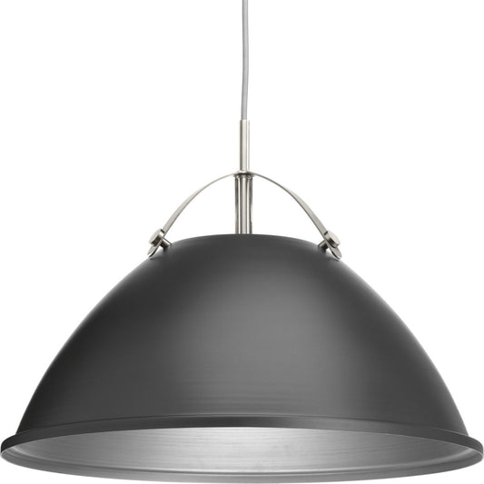 PROGRESS LIGHTING P500053-143 Graphite Tre Collection One-Light Graphite Graphite Metal Shade Coastal Pendant Light