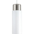 PROGRESS LIGHTING P500065-009-30 Brushed Nickel Neat LED Collection One-Light Brushed Nickel Glossy Opal Glass Coastal Pendant Light