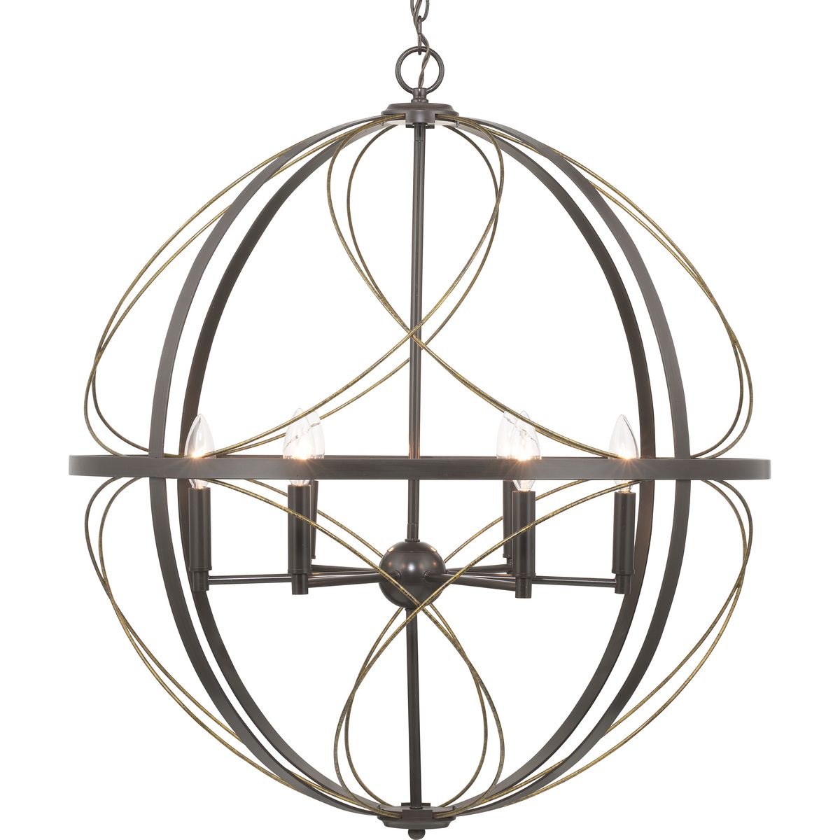 PROGRESS LIGHTING P500069-020 Antique Bronze Brandywine Collection Six-Light Pendant