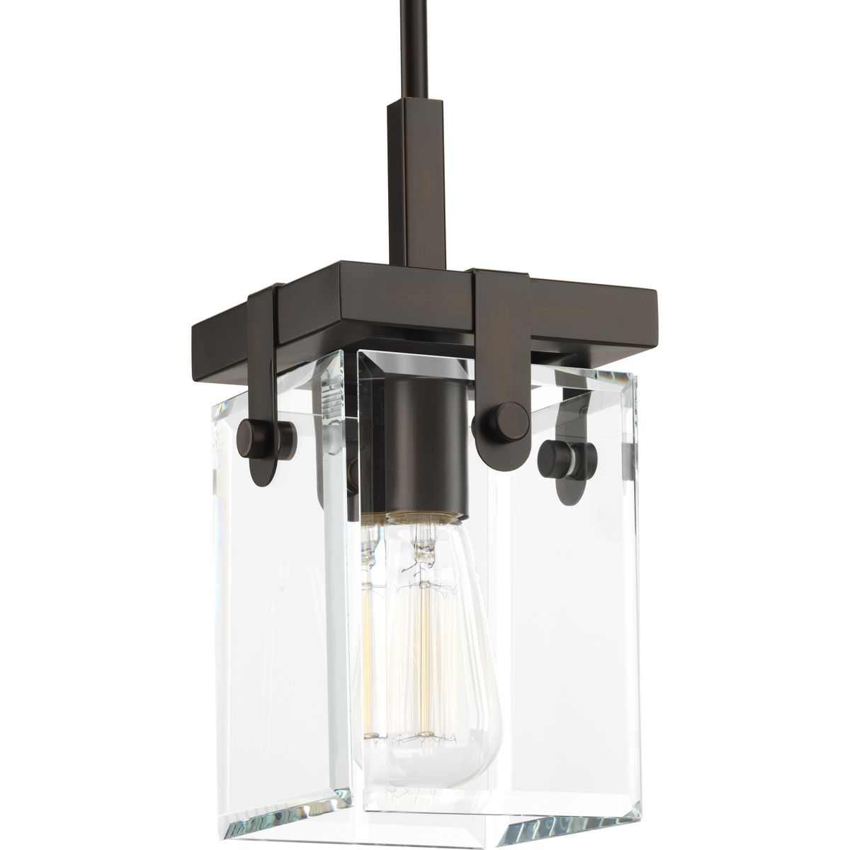 PROGRESS LIGHTING P500073-020 Antique Bronze Glayse Collection One-Light Antique Bronze Clear Glass Luxe Pendant Light