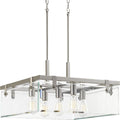 PROGRESS LIGHTING P500074-009 Brushed Nickel Glayse Collection Five-Light Brushed Nickel Clear Glass Luxe Pendant Light