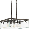 PROGRESS LIGHTING P500074-020 Antique Bronze Glayse Collection Five-Light Antique Bronze Clear Glass Luxe Pendant Light