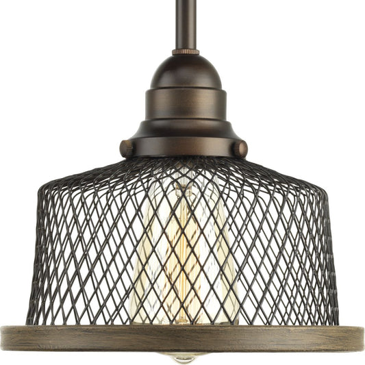 PROGRESS LIGHTING P500078-020 Antique Bronze Tilley Collection One-Light Antique Bronze Coastal Pendant Light