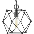 PROGRESS LIGHTING P500082-031 Matte Black Spatial Collection One-Light Matte Black Global Pendant Light