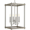 PROGRESS LIGHTING P500088-009 Brushed Nickel Fontayne Collection Four-Light Brushed Nickel Farmhouse Pendant Light