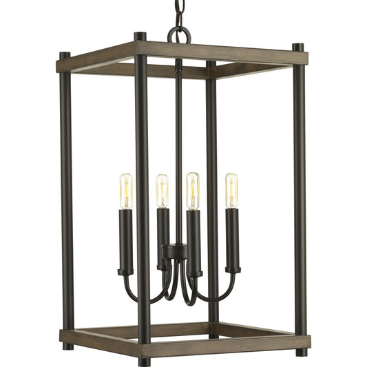 PROGRESS LIGHTING P500088-020 Antique Bronze Fontayne Collection Four-Light Antique Bronze Farmhouse Pendant Light