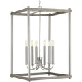 PROGRESS LIGHTING P500089-009 Brushed Nickel Fontayne Collection Six-Light Brushed Nickel Farmhouse Pendant Light