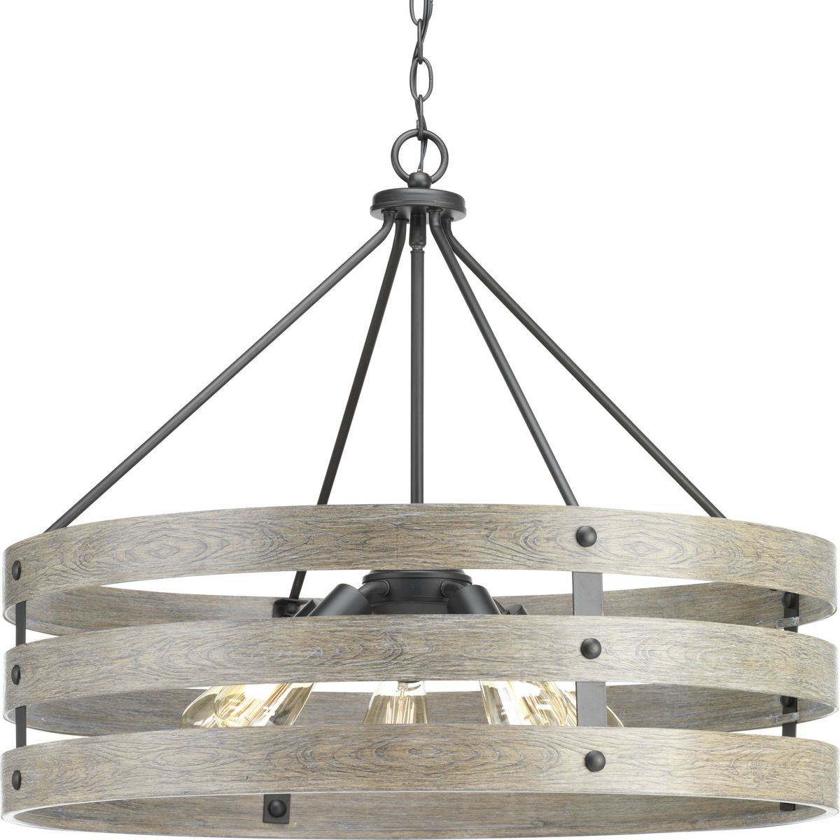 PROGRESS LIGHTING P500090-143 Graphite Gulliver Collection Five-Light Graphite Coastal Pendant Light