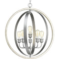 PROGRESS LIGHTING P500094-141 Galvanized Finish Conestee Collection Six-Light Galvanized Finish Farmhouse Pendant Light
