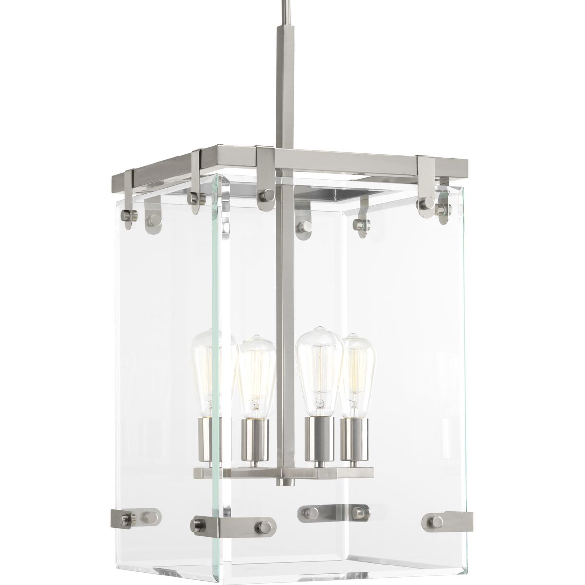 PROGRESS LIGHTING P500095-009 Brushed Nickel Glayse Collection Four-Light Pendant