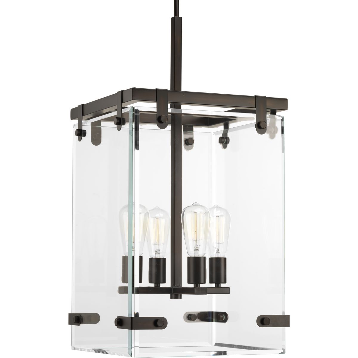 PROGRESS LIGHTING P500095-020 Antique Bronze Glayse Collection Four-Light Pendant