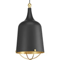 PROGRESS LIGHTING P500098-031 Matte Black Era Collection One-Light Matte Black and Gold Global Pendant Light