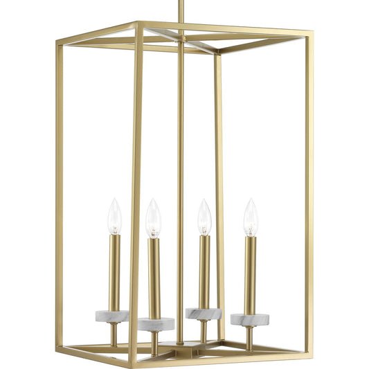 PROGRESS LIGHTING P500105-078 Vintage Gold Palacio Collection Four-Light Pendant