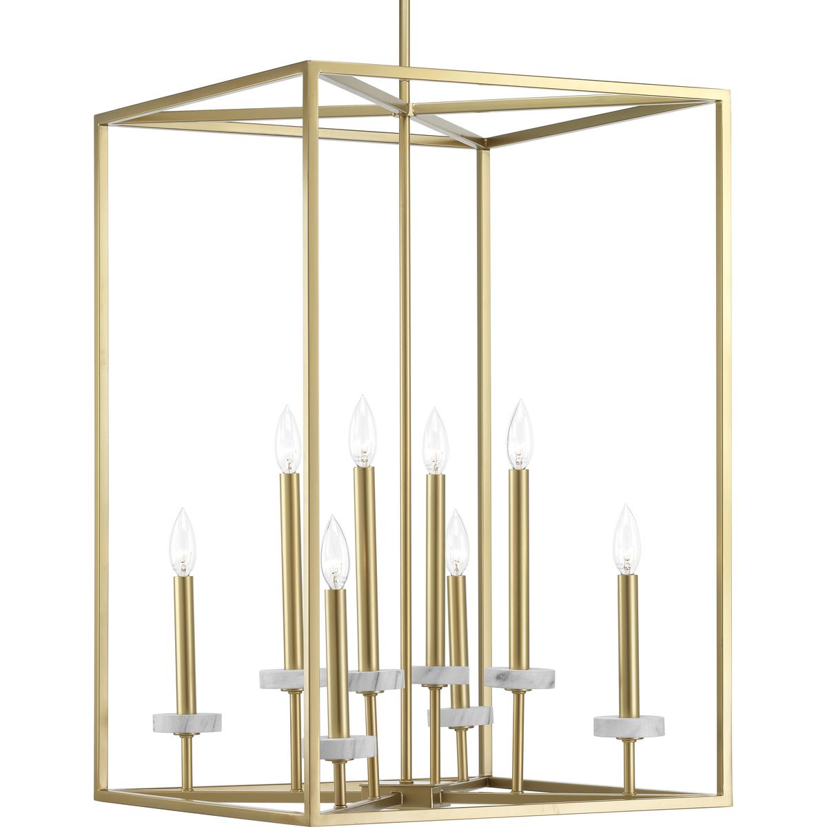 PROGRESS LIGHTING P500106-078 Vintage Gold Palacio Collection Eight-Light Pendant